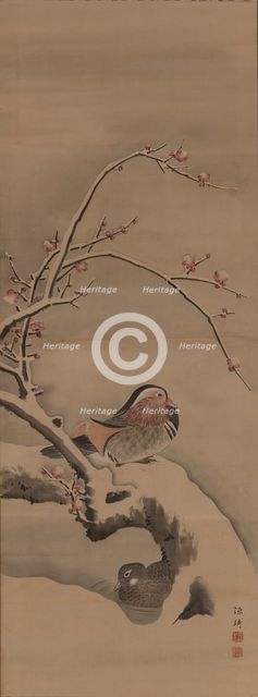 A pair of mandarin ducks, 1780-1790. Creator: Ki (Genki); Koman (1747-1797).