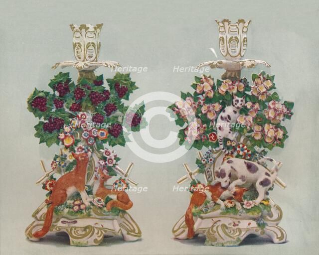 'A Pair of Chelsea Candlesticks', c18th century. Artist: Unknown.
