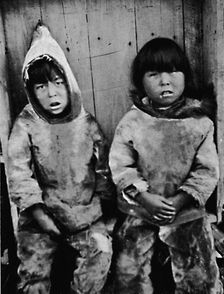 A pair of Eskimo boys, 1912. Artist: Wilfred Grenfell