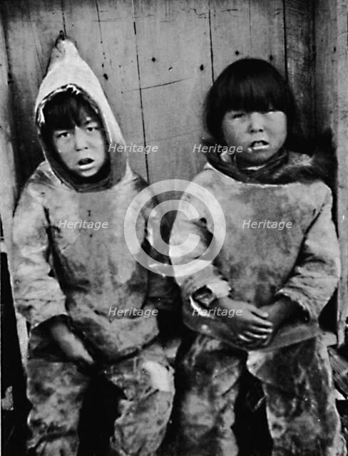 A pair of Eskimo boys, 1912. Artist: Wilfred Grenfell.