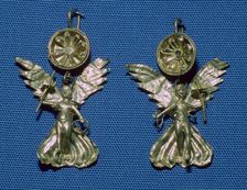 A pair of gold Nike earrings, 4th century BC