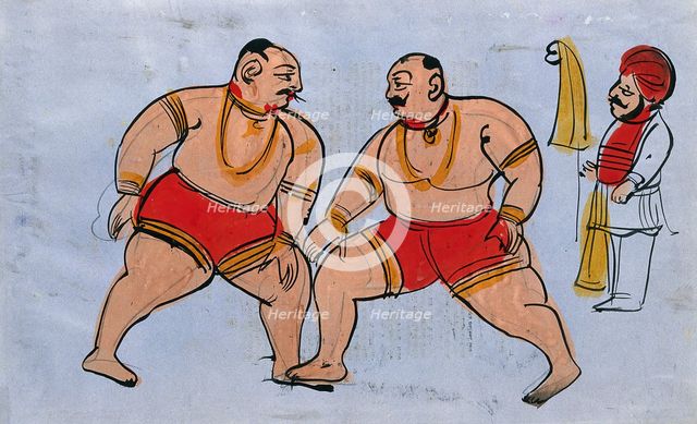 A pair of wrestlers. Creator: Unknown.