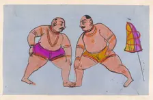 A pair of wrestlers. Creator: Unknown
