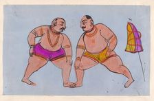 A pair of wrestlers. Creator: Unknown