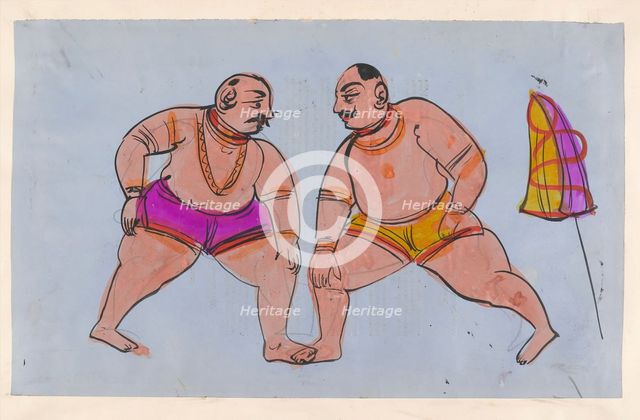 A pair of wrestlers. Creator: Unknown.