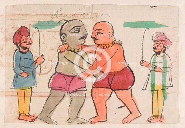 A pair of wrestlers. Creator: Unknown.