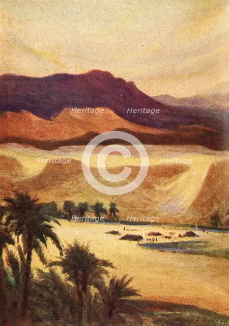 'A Palestine Camp at Elim - Heb. xiii. 11', c1924. Creators: James Clark, Henry A Harper.