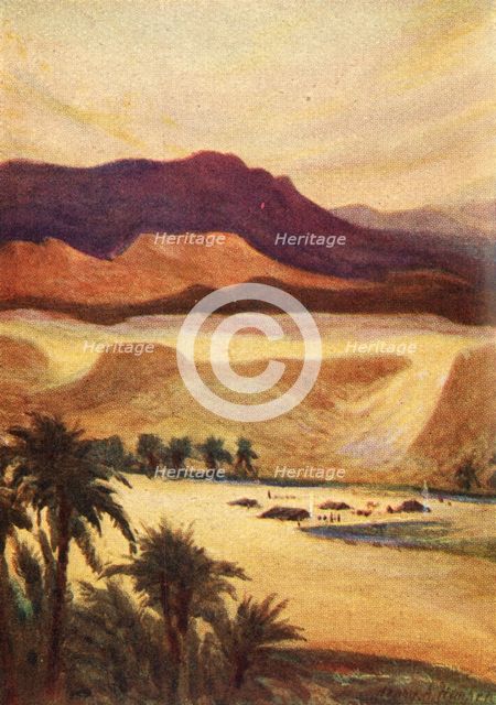 'A Palestine Camp at Elim - Heb. xiii. 11', c1924. Creators: James Clark, Henry A Harper.