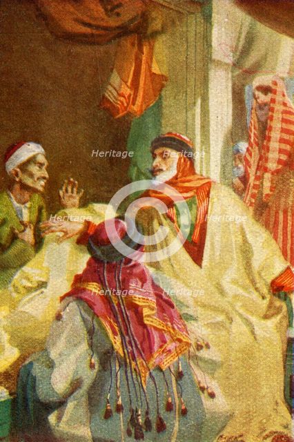 'A Palestine Bazaar - Luke xxii. 36', c1924. Creators: James Clark, Henry A Harper.
