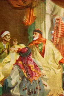 A Palestine Bazaar - Luke xxii. 36 c1924. Creators: James Clark, Henry A Harper