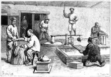 A paper mill, China, 1895.Artist: Armand Kohl