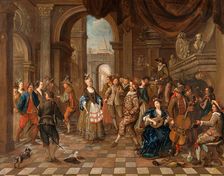 A party with music and actors entertaining the company, 1710. Creator: Hendrick Govaerts