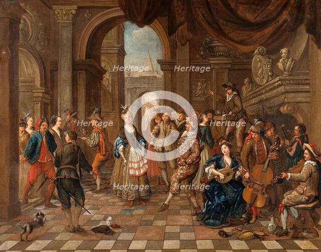 A party with music and actors entertaining the company, 1710. Creator: Hendrick Govaerts.