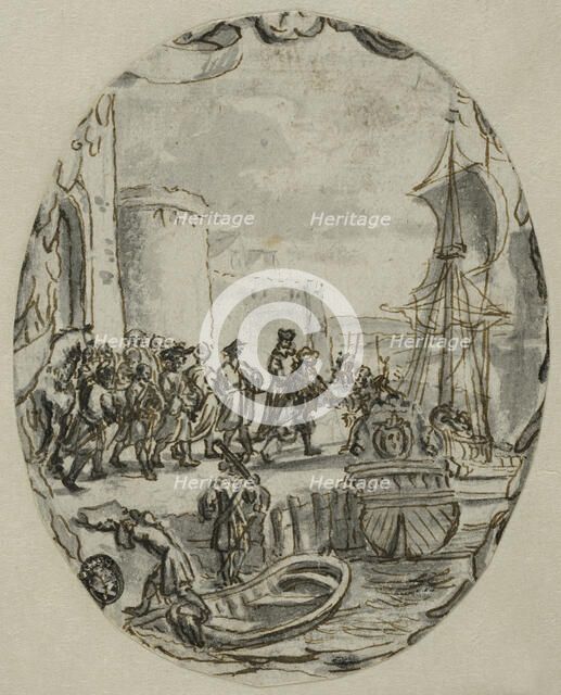 A Party Embark on a Ship. Creator: Romeyn de Hooghe.