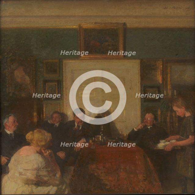 A Party in the Artist's Home, 1915. Creator: Julius Paulsen.