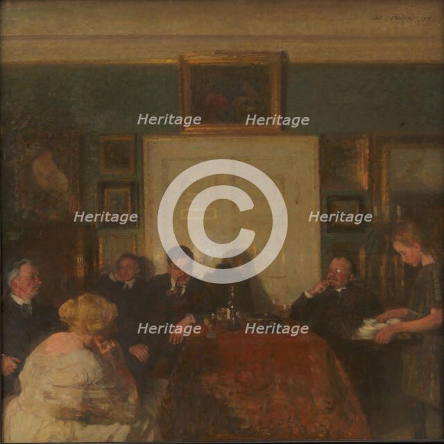 A Party in the Artist's Home, 1915. Creator: Julius Paulsen.