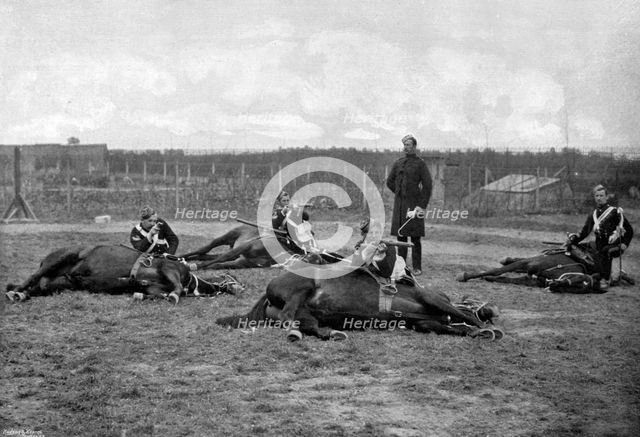 A party of the 4th (Queen's Own) Hussars skirmishing dismounted, 1896.Artist: Gregory & Co