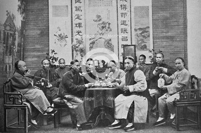 A party of Chinese taking tea, 1902. Artist: Mr Afong.