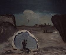 A parachutist, 1932. Artist: Drevin, Alexander Davidovich (1889-1938)