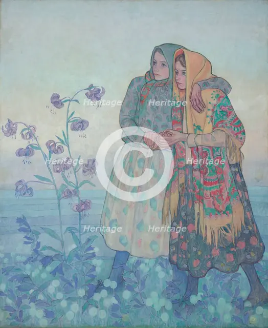 A Parade of Highland Women. Decorative Panel from the Bronislawa and Kazimierz Dluski..., 1909. Creator: Jan Rembowski.