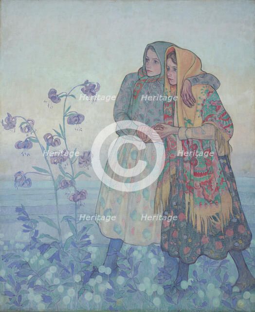 A Parade of Highland Women. Decorative Panel from the Bronislawa and Kazimierz Dluski..., 1909. Creator: Jan Rembowski.