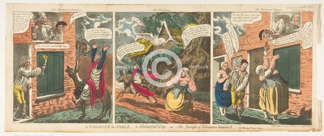 A Paradice [sic] for Fools-A Nocturnal Trip-or-The Disciple of Johanna benigh..., September 1, 1814. Creator: Charles Williams.
