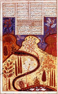 A Paradise Garden, Persian miniature, c1300