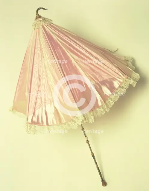 A parasol of pink moire, (1851?) Creator: Unknown.