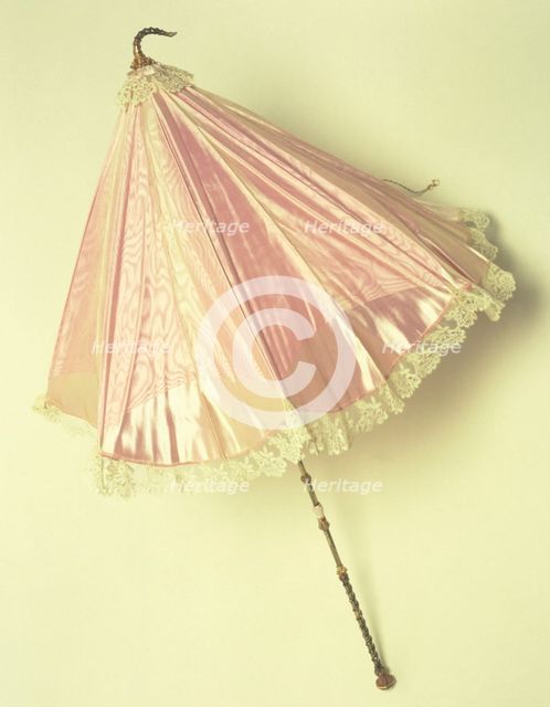 A parasol of pink moire, (1851?) Creator: Unknown.