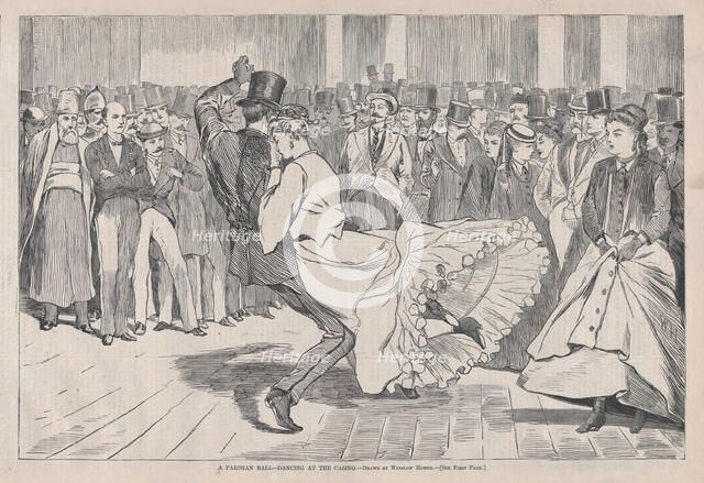 A Parisian Ball - Dancing at the Casino (Harper's Weekly, Vol. XI), November 23, 1867. Creator: Unknown.