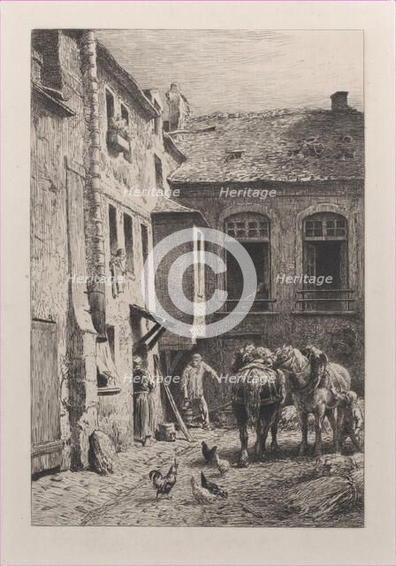 A Paris Courtyard in 1865. Creator: Charles Emile Jacque.