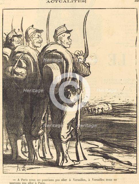 A Paris nous ne pouvions... aller a Versailles..., 1871. Creator: Honore Daumier.