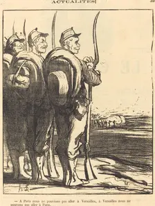 A Paris nous ne pouvions... aller a Versailles..., 1871. Creator: Honore Daumier