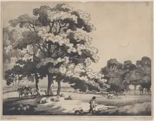 A Park Landscape, 1783-89., 1783-89. Creator: Thomas Rowlandson