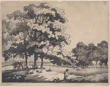 A Park Landscape, 1783-89., 1783-89. Creator: Thomas Rowlandson