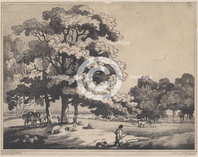 A Park Landscape, 1783-89., 1783-89. Creator: Thomas Rowlandson.