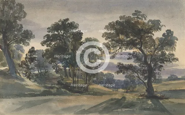 A Parkland View at Dusk, ca. 1879. Creator: William Leighton Leitch.