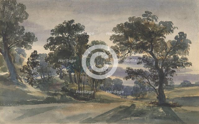 A Parkland View at Dusk, ca. 1879. Creator: William Leighton Leitch.