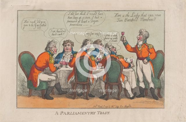 A Parliamentary Toast, March 2, 1809., March 2, 1809. Creator: Thomas Rowlandson.