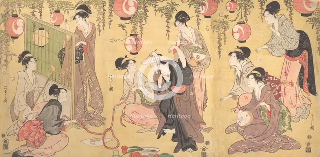 A Parody of Yuranosuke in the Pleasure Quarters, ca. 1797. Creator: Hosoda Eishi.
