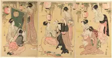 A Parody of Yuranosuke in the Pleasure Quarters..., late 18th-early 19th century. Creator: Hosoda Eishi