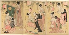 A Parody of Yuranosuke in the Pleasure Quarters..., late 18th-early 19th century. Creator: Hosoda Eishi