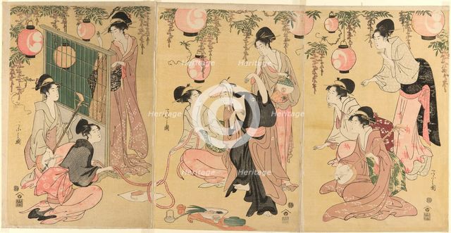 A Parody of Yuranosuke in the Pleasure Quarters..., late 18th-early 19th century. Creator: Hosoda Eishi.