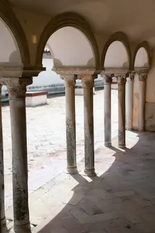 A passageway with double columns, Sintra National Palace, Sintra, Portugal, 2009. Creator: Samuel Magal