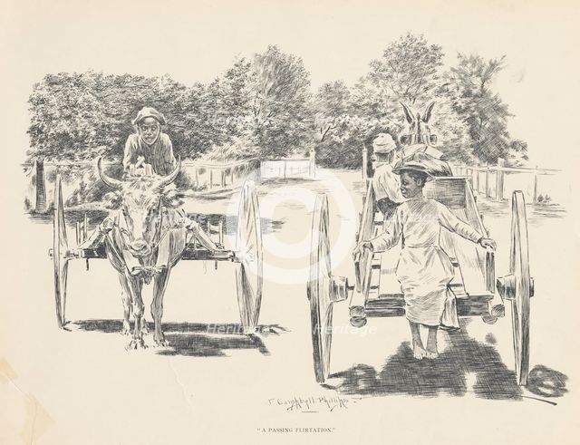 A passing flirtation, 1899. Creator: Jay Campbell Phillips.