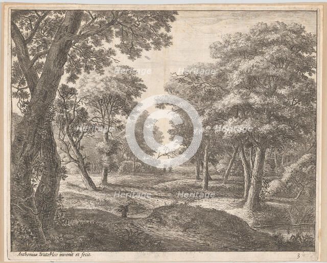 A Path Through the Woods, 17th century. Creator: Anthonie Waterloo.