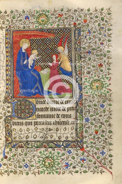 A Patron Presented to the Virgin and Child; Book of Hours, about 1415-1420. Creators: Boucicaut Master, Workshop of the Boucicaut Master.
