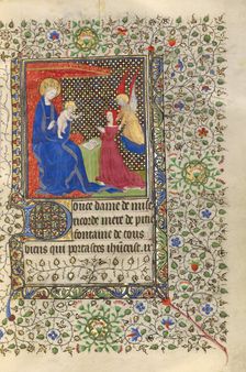 A Patron Presented to the Virgin and Child; Book of Hours, about 1415-1420. Creators: Boucicaut Master, Workshop of the Boucicaut Master