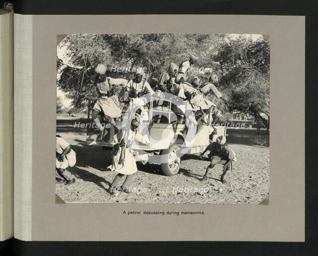 A patrol debussing during manoeuvres, 1964. Creator: Colonial Office.