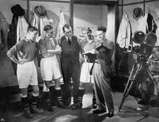 A pause for instruction from film producer Anthony Asquith, Twickenham, London, c1932